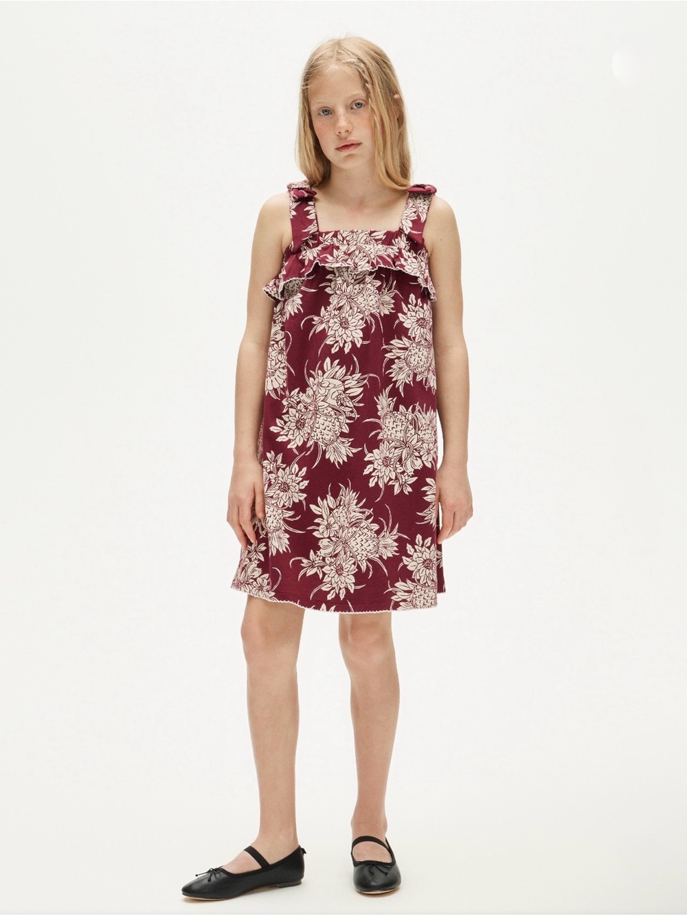 J.Crew Girls Tie-Shoulder Dress in Broken-In Jersey Crushed Crimson Size 5 NWOT